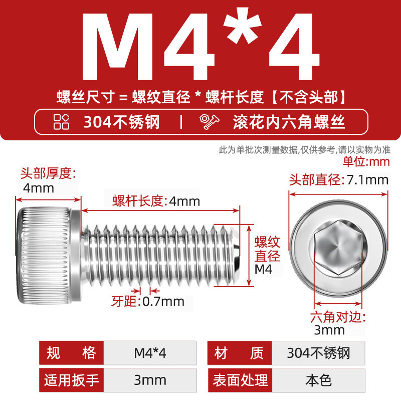 Болт Tianzhuo Hardware M4*4
