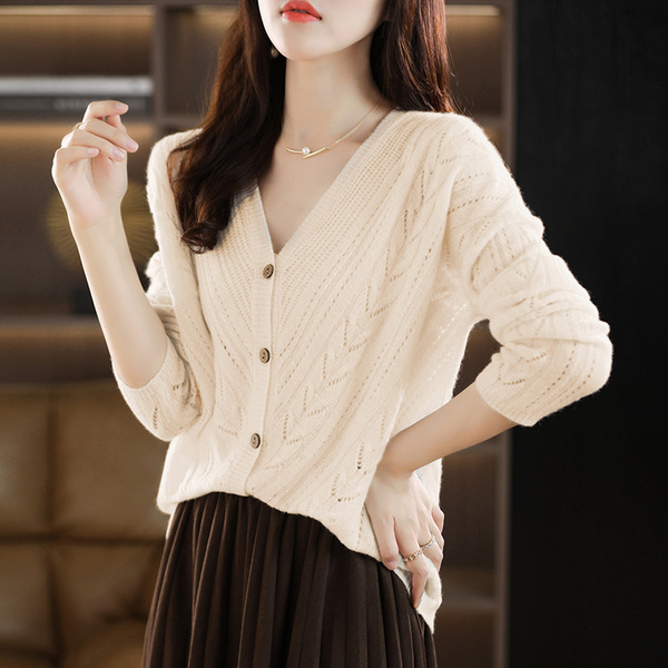 Spring woolen short cardigan