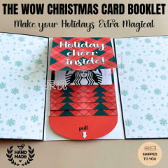 Handmade Waterfall Christmas Gift Card Booklet 诞礼品卡小册