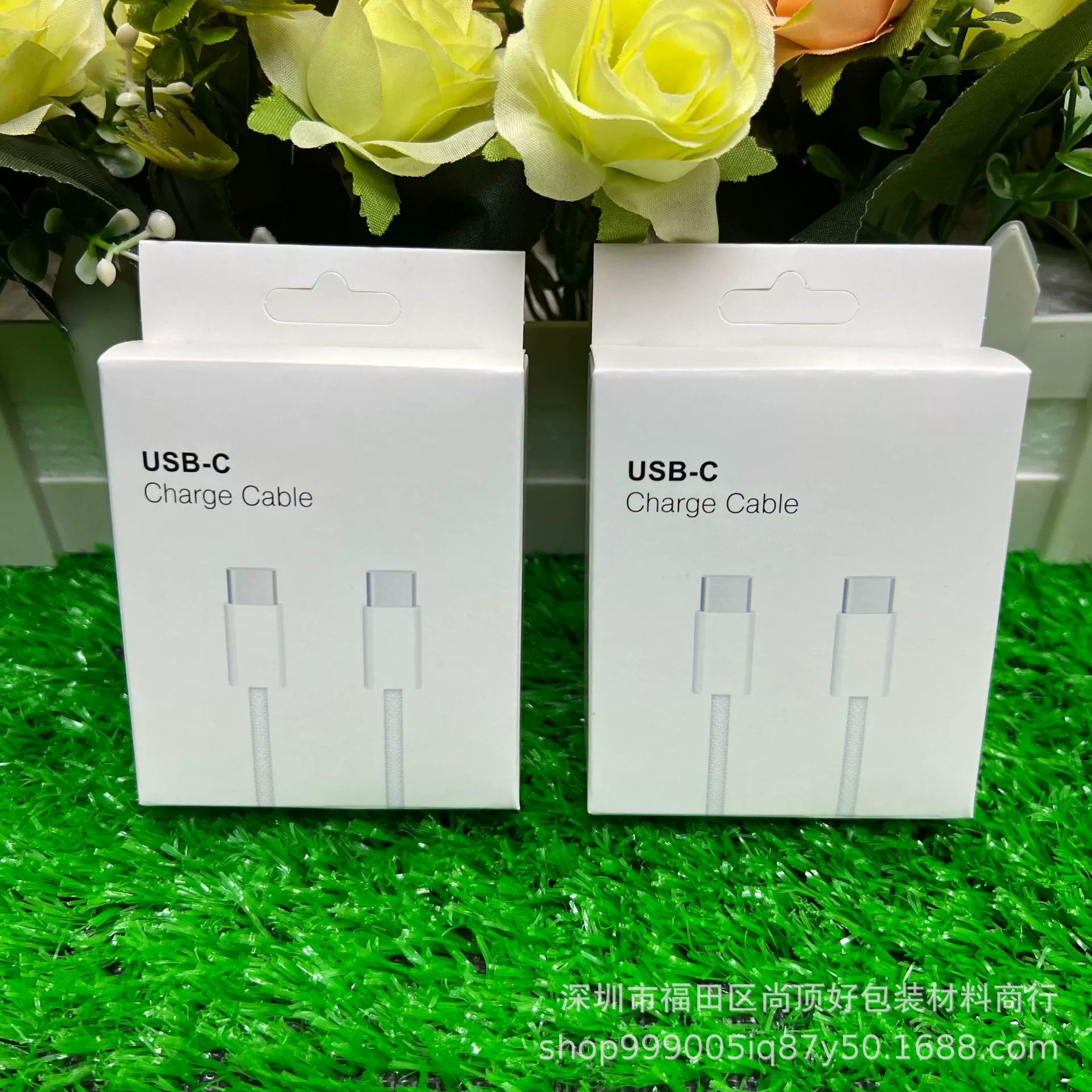 Упаковочная коробка для кабеля передачи данных Apple Double C, подходит для Apple USB-C Fast Charge 1m Плетеный кабель для передачи данных Нейтральная упаковочная коробка