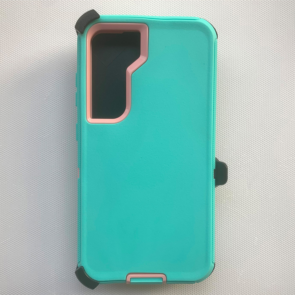 Three-Proof Solid Color Robot Suitable for Samsung S22 Mobile Phone Case All-Inclusive S23Fe Anti-Fall Three-In-One Hard Shell S24