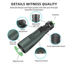 Live Streaming Telephoto Spotting Scope 10-30x50 for Concerts with Low-Light Night Vision