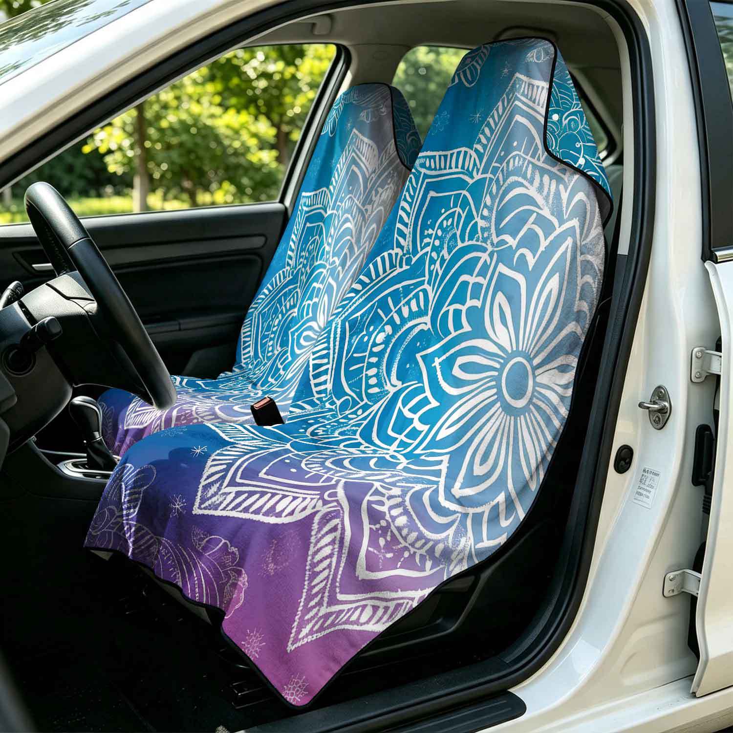 2-piece dual-use car seat cover, ultra-fine fiber, can be used as a beach towel, printed car protective seat cover 6