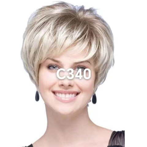 New cross-border high temperature silk fashion European and American ladies short straight hair foreign trade wig rose net manufacturers spot a hair