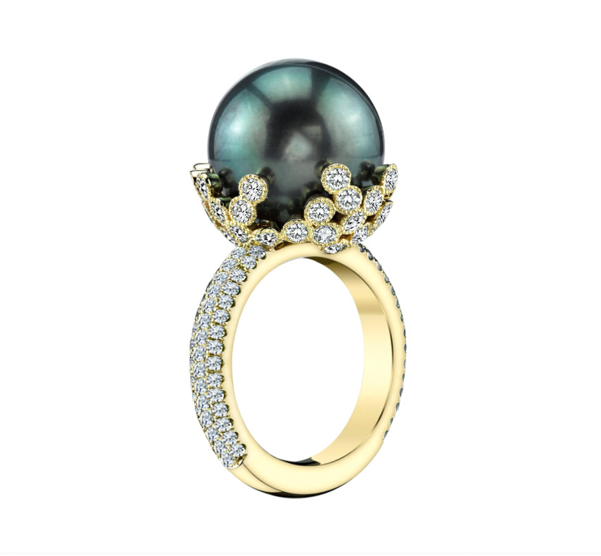 Wecheng cross-border e-commerce supply wish Europe and the United States new flower holder pearl ring popular hand jewelry engagement ring