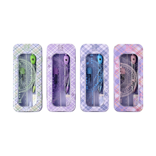 New compass and ruler set for exams, ruler and triangle set for primary school students, soft ruler set for middle school students, multi-functional