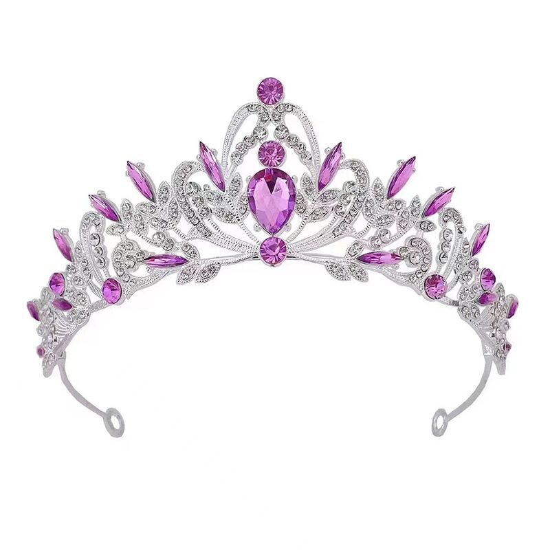 Bridal headband aleación diamante corona barroco rojo cumpleaños princesa vestido de alta sensibilidad banda joyas para el cabello