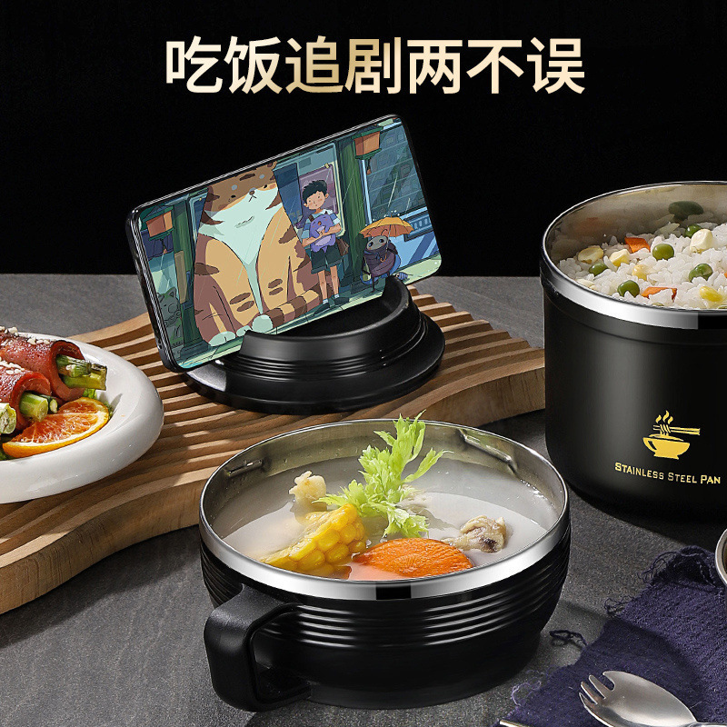 316不锈钢保温饭盒学生宿舍大容量泡面碗带盖食堂快餐杯碗筷套装|undefined