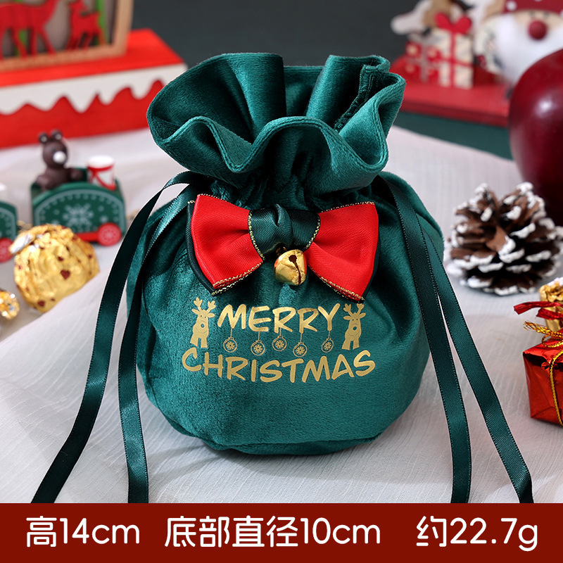 新しいクリスマスイブのリンゴの袋の蝶結びのベルベットのアイロンの口のプレゼントの袋のクリスマスのアイデアの贈り物の袋の卸売り|undefined