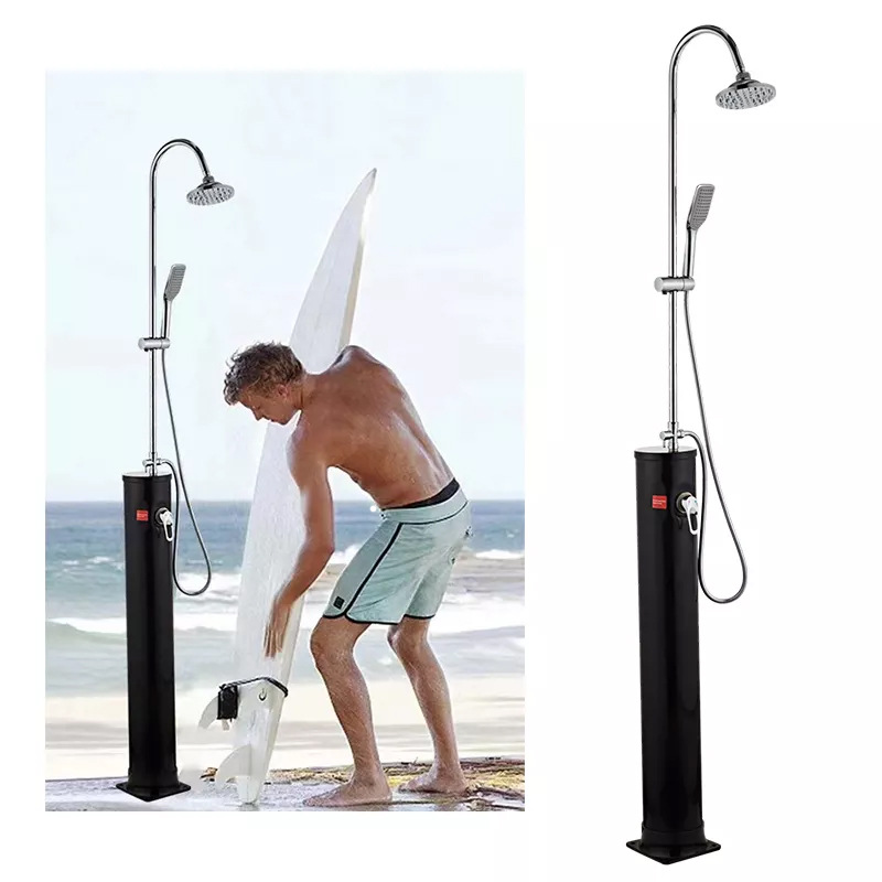 Precio de fábrica piscina solar auto-Columna de ducha de agua caliente ducha de temperatura constante ducha al aire libre cabeza de ducha conjunto bolsa