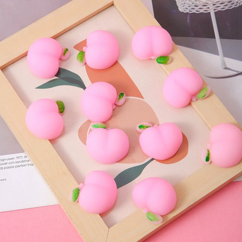 3D squishy персик стресс-игрушка, мягкая резиновая антистрессовая сжатие, милый круглый 5×6×2.5 см