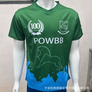 定制外贸男士V领数码印短袖T恤热升华印花运动休闲跑步健身上衣