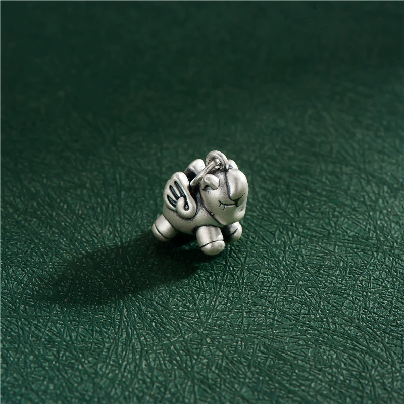 Серебряный браслет, пони, подвеска, 3D, единорог