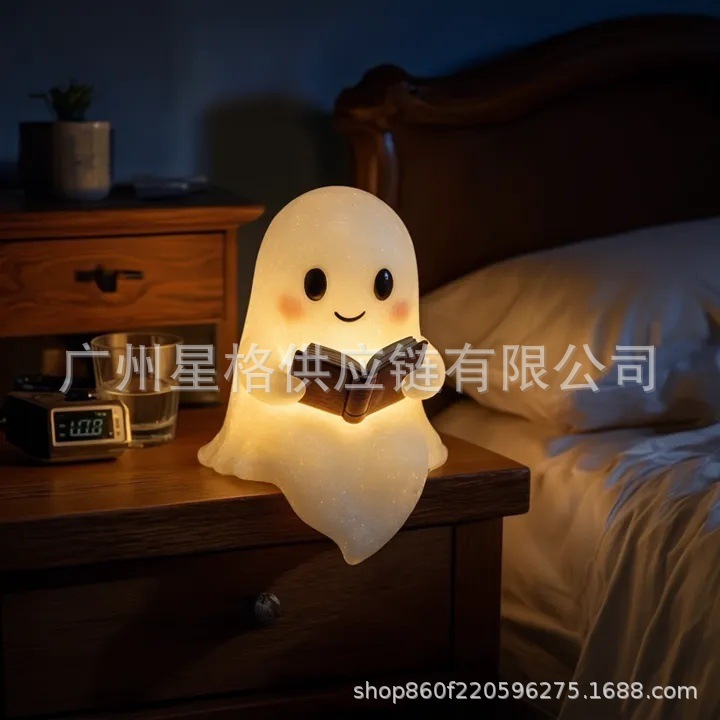 跨境 Cute Ghost Reading Book Lamp 可爱鬼读书灯 幽灵小夜灯|undefined