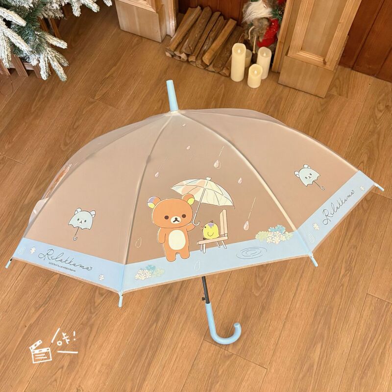 Rilakkuma officially licensed cartoon long-handled umbrella, rainproof frosted umbrella, Rilakkuma full-print cute long-handled umbrella Rilakkuma officially licensed cartoon long-handled umbrella, rainproof frosted umbrella, Rilakkuma full-print cute long-handled umbrella