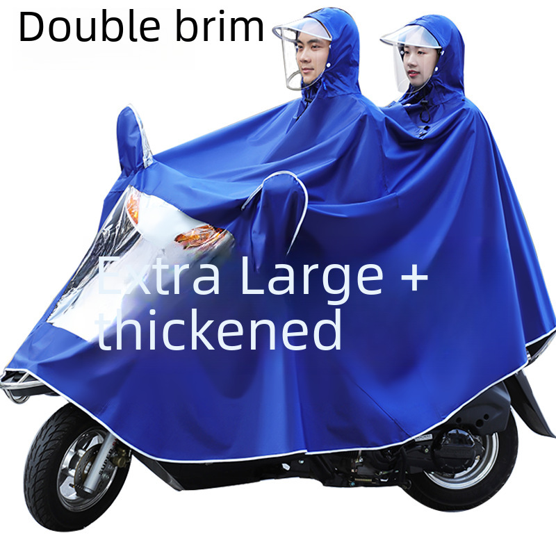 Factory wholesale electric car raincoat increased thick Oxford cloth single double double brim rainstorm poncho printable