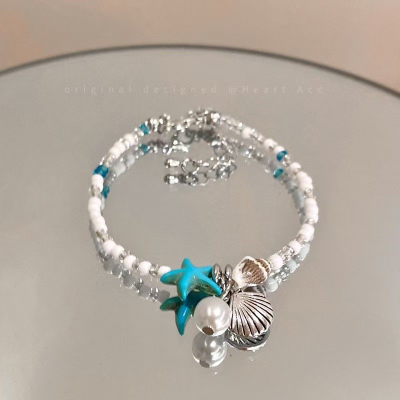 흰색 불가사리 구슬 팔찌
