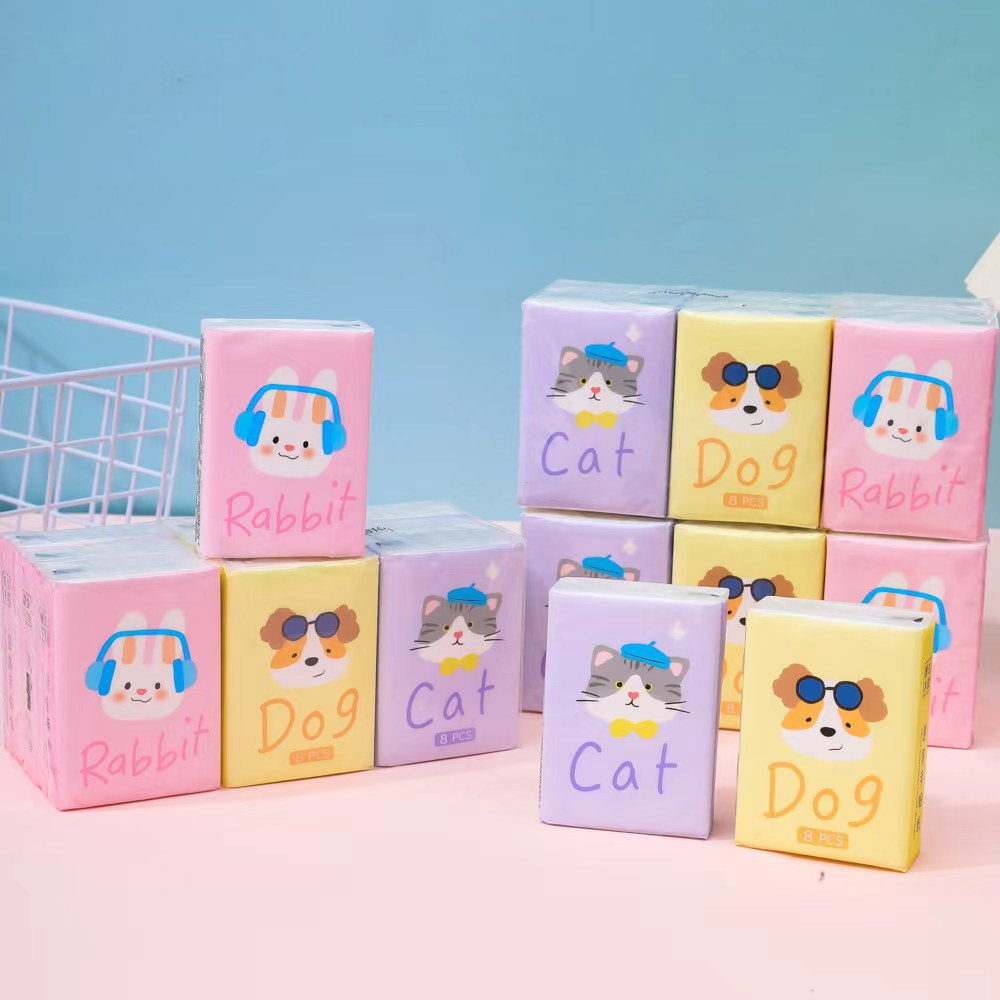 Little cute white paper handkerchief paper 9 pack