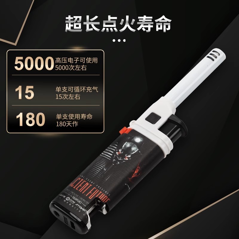 encendedor a prueba de viento mango alargado infláble seguro y duradero encendedor de boca larga vendedor fuera del usuario pistola de encendido multifuncional