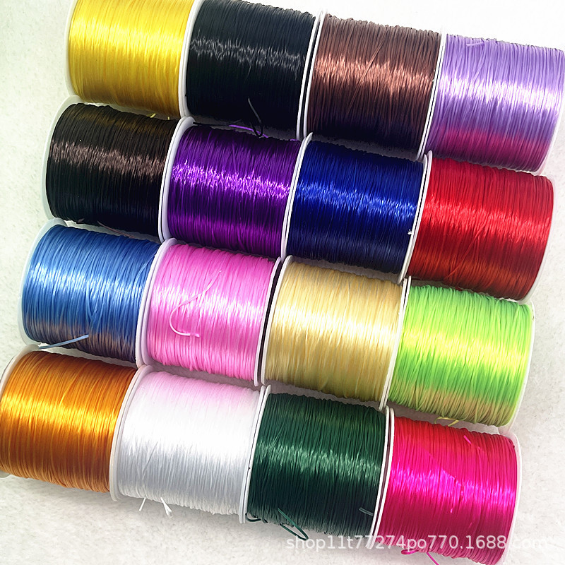 Flat Elastic Cord High Elasticity Wear-Resistant Beading Elastic Cord DIY Beading String Bracelet String Elastic Cord for Crafts