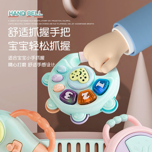 Baby toys educational early education 0-2 years old baby 6 months and above music story grasping training hand clapping drum rattle