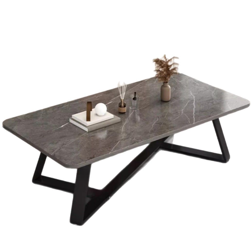 Mesa de centro Sala de estar Hogar simple Casa de alquiler moderna Sofá Mesa Nueva oficina Apartamento pequeño Mesa de centro de roca