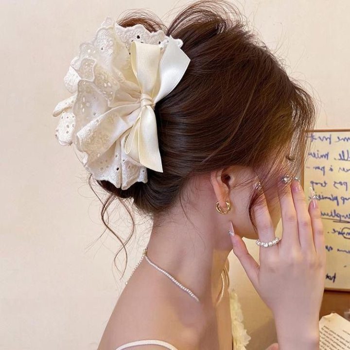 フレンチサテンシェル三角グリッパー女性用 2025 新しいハイエンド後頭部大型ヘアピンサメクリップヘアアクセサリー|undefined