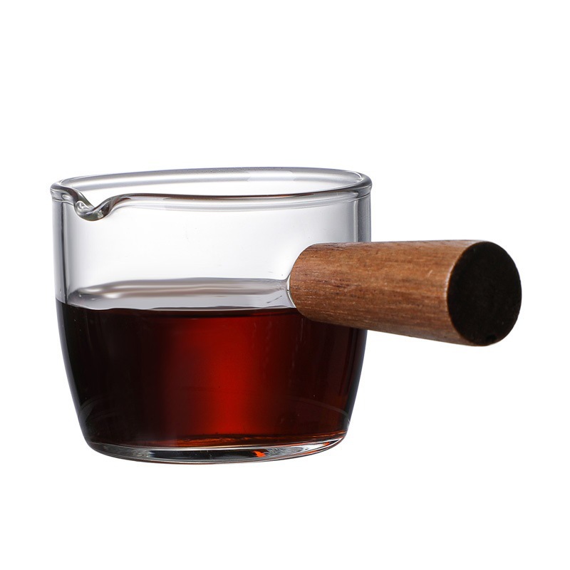 Italiano de vidrio resistente al calor pequeña taza de leche espresso Mini tarro de leche taza de café con leche DOBLE BOCA PEQUEÑA taza de leche utensilios de cafetería