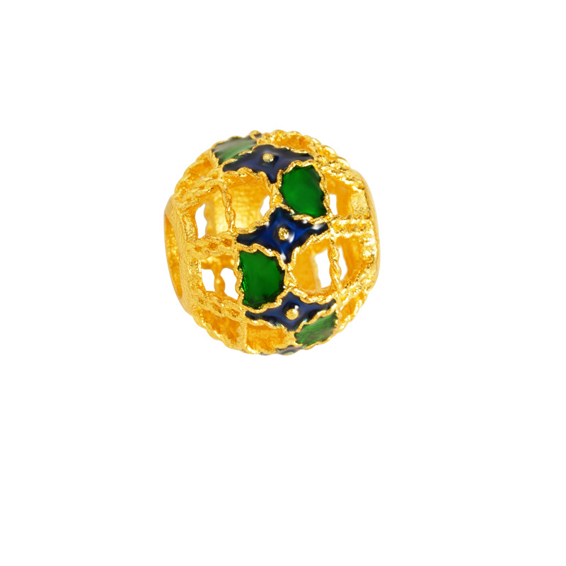Guochao joyas de oro de arena de estilo antiguo de China perlas huecadas Fu ZiDi accesorios Yiwu joyas fuente al por mayor image 6