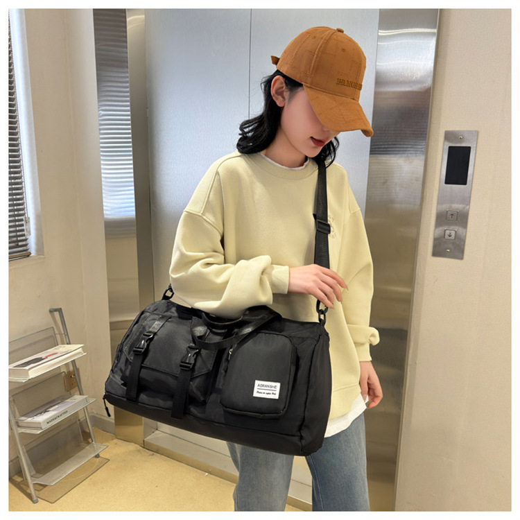 Travel bag Premium sense women's large-capacity sports bag Fitness bag Luggage bag Water-proof shoulder bag_voghion.com