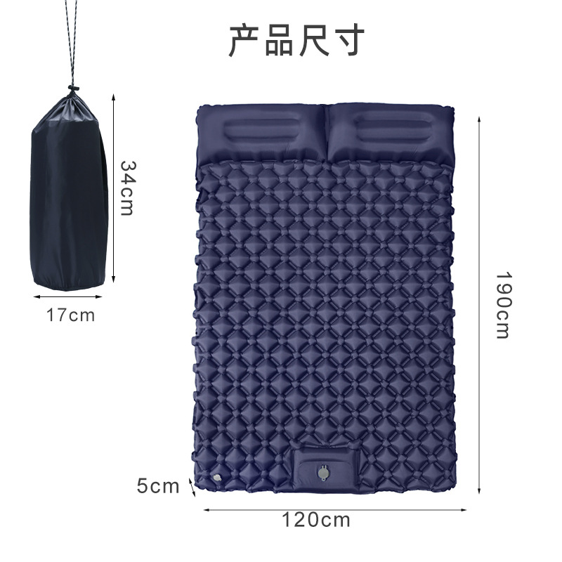 Colchoneta Inflable Individual para Acampar de TPU con Almohada Inflado a Pedal