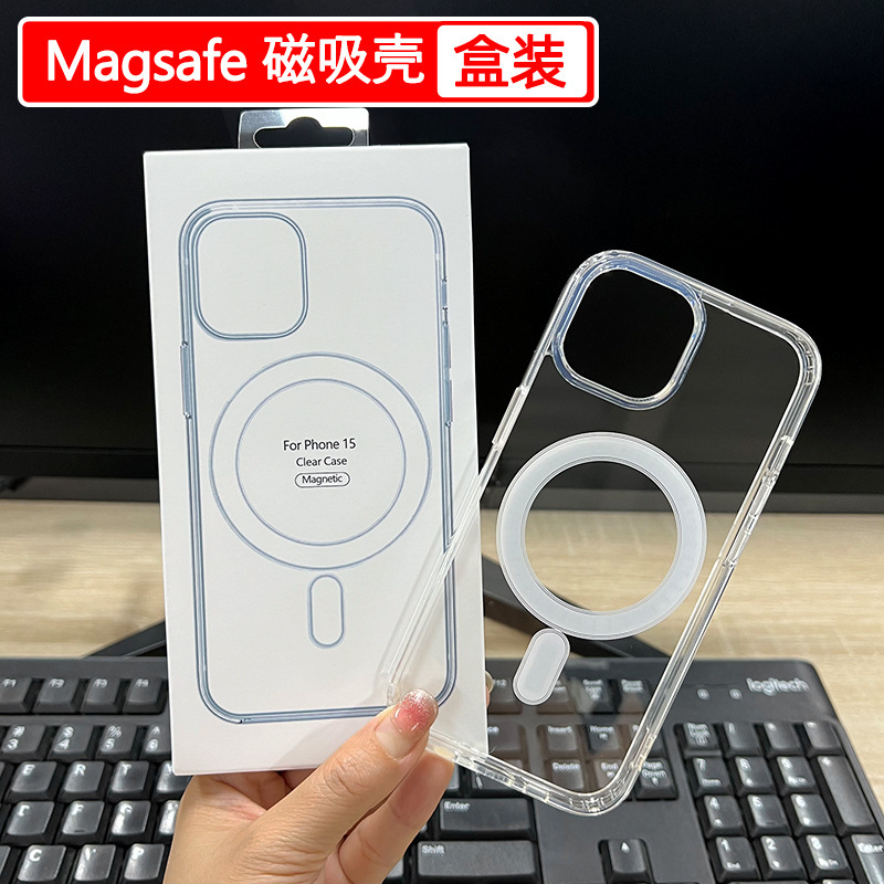 Suitable for Iphone17Pro Mobile Phone Case 14 Magnetic Transparent Case 15Pro Magnetic 18Promax Protective Case Wholesale