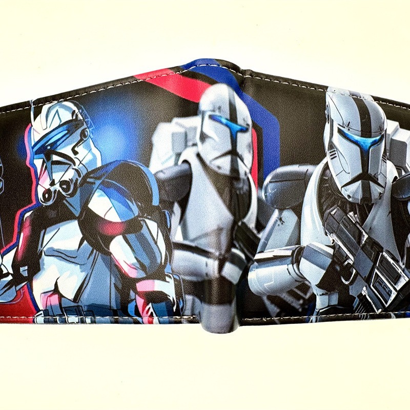 Star Wars cartera de dibujos animados impresión en color para hombres y mujeres cartera de cambio corta