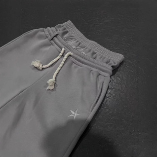 Cross-border Spring and Autumn New Sports American Embroidery Five-pointed Star Casual Double Waist Straight Casual Men's and Women's Sweat Pants