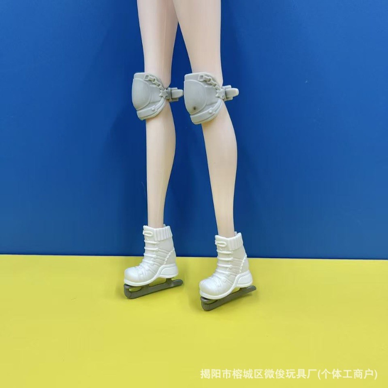 Cross-Border New Products 11inch 30cm Doll Skis, Ski Sticks, Roller Skates, Snow Boots, Doll Toy Accessories