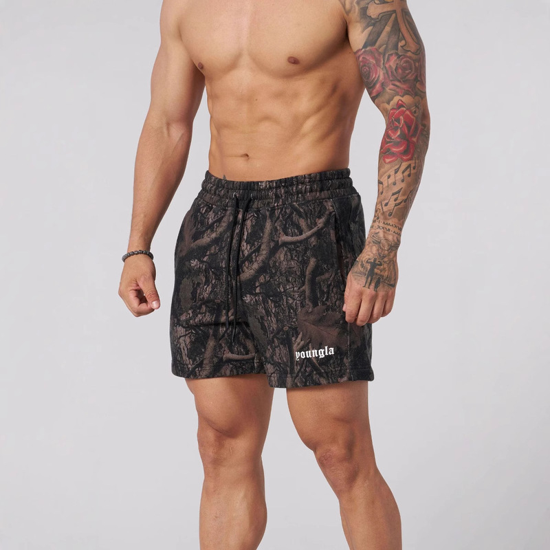 Cross-border New YOUNGLA American Style Dry Leaf Style Shorts Men's Casual Camouflage Summer Retro Loose Sports Beach Pants