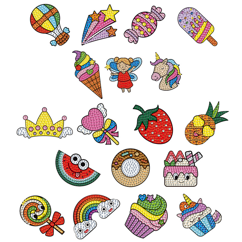 Transfronterizo Amazon creativo refrigerador pegatinas 5D completo di di dibujos animados pegatinas magneticas al por mayor pegatinas magneticas taladro de cristal