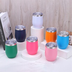 304 stainless steel double-layered red wine cup, outdoor beer cup, big belly cup, vacuum eggshell cup, outdoor U-shaped egg cup wholesale