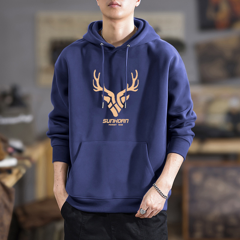 Meicha suéter hombre primavera y otoño nuevo abrigo pesado engrosado marca de moda suelta gran chaqueta casualizada con sombrero