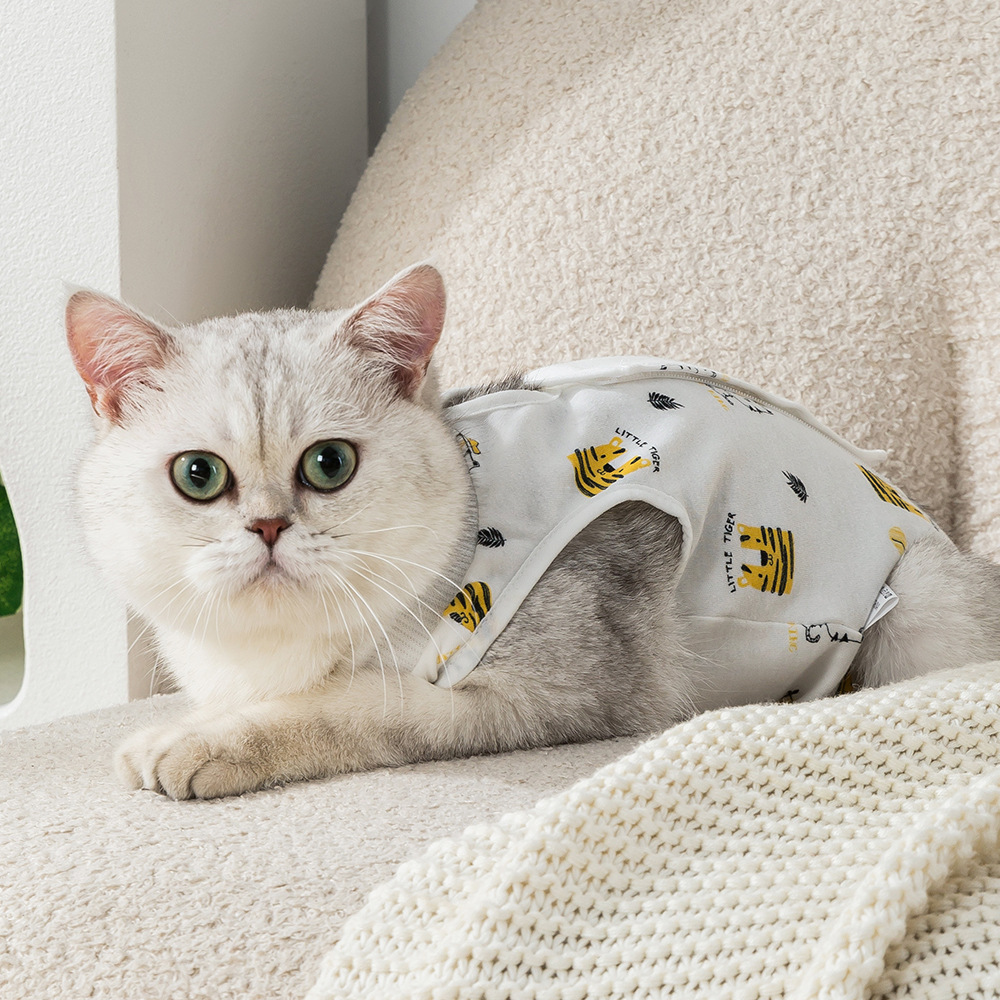 Ropa de esterilización transfronteriza de hembra amazónica, ropa de destete para gatos, ropa de esterilización para gatos anti-lamer después de la cirugía, cuatro estaciones disponibles image 5