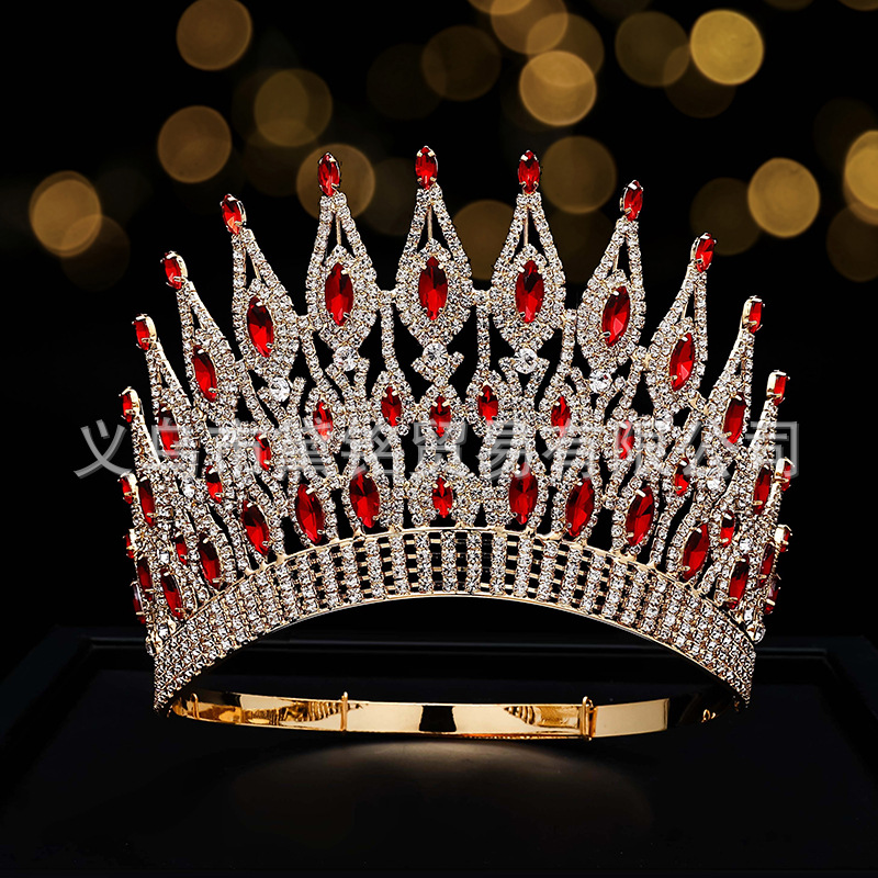 Europeo y Americano concurso de belleza popular etapa corona transfronteriza e-commerce tocado tamaño ajustable corona redonda de gran tamaño múltiples colores