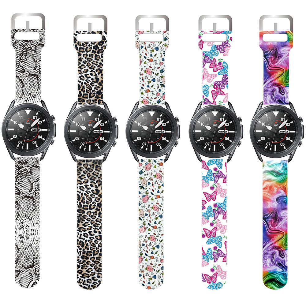 适用三星硅胶卡通印花手表带Galaxy Watch卡通潮牌腕带Active2-阿里巴巴