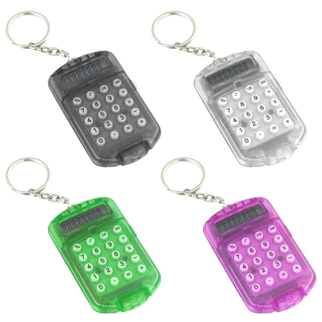 Hot products wholesale novel and cute mini transparent flip calculator convenient portable student computer gift