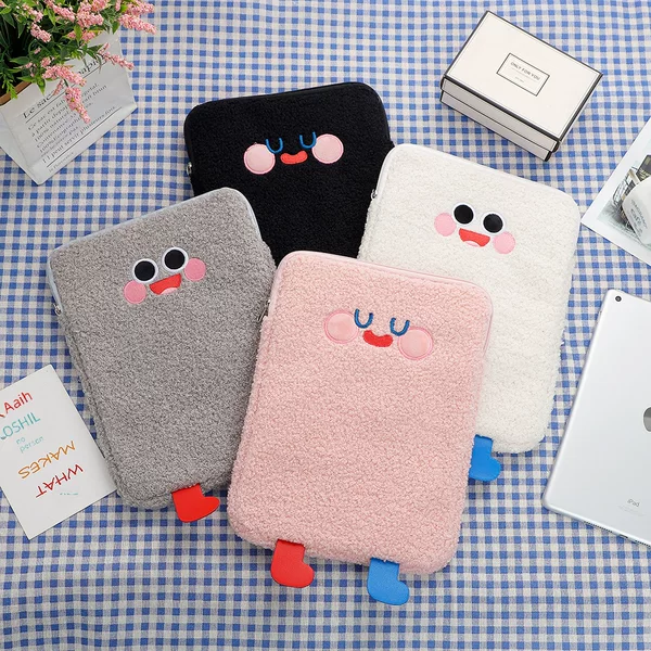 ins Korean version of cartoon cute student girl plush tablet bag 11 inch 10.5 inch 9.7 inch liner bag