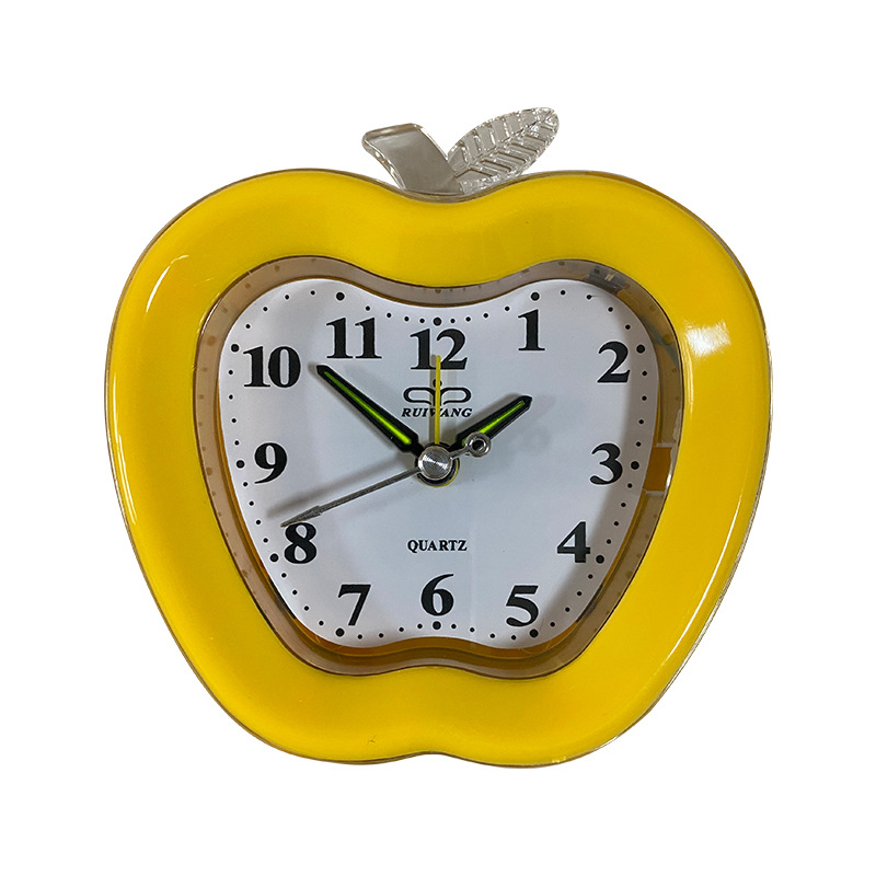 Venta directa de fábrica de moda simple plástico Apple pequeño reloj despertador dormitorio mudo alarma electrónica reloj digital