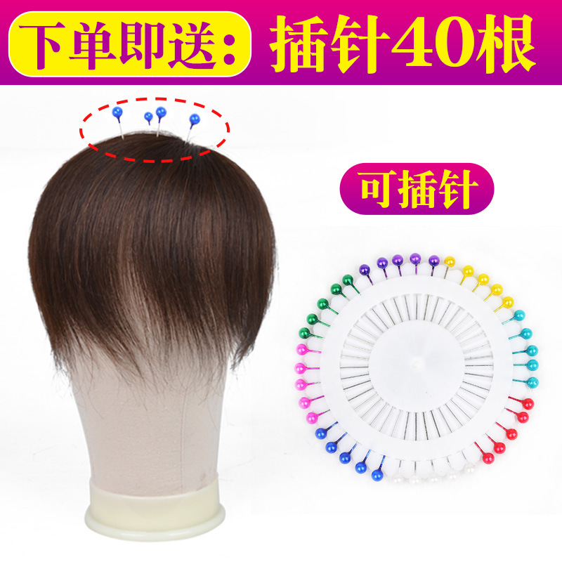 Colocación de soporte de cabello falso, molde de cabeza de lona de cabeza de modelo, soporte de base de modelado de cabeza de maniquí de aguja