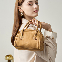 2024 New Unique Leather Tote Small Square Bag, Top-Grade Calfskin High-End Crossbody Bowling Ball Pillow Bag for Women