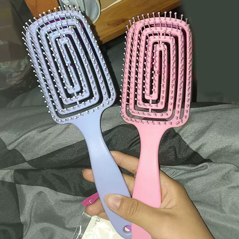 大弯梳镂空弧形蚊香梳排骨梳按摩梳女士蓬松高颅顶造型美发梳子