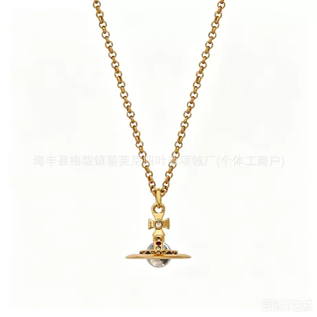 西太后项链珍珠土星别针满钻吊坠三层毛衣链薇薇安水滴立体锁骨链