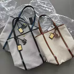 High-End 2025 New Style Casual Versatile Canvas Tote Bag Large Capacity Commuter Mommy Bag Women's Bag with Personality